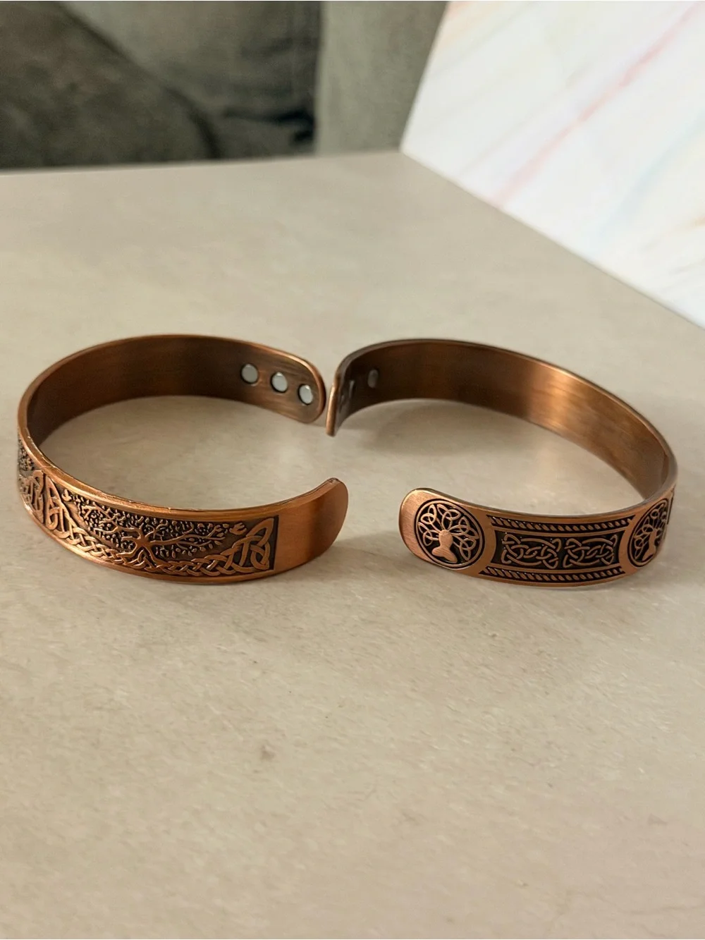 Unisex Men or Women Copper Celtic Tree of Life Design Magnetic Bracelet